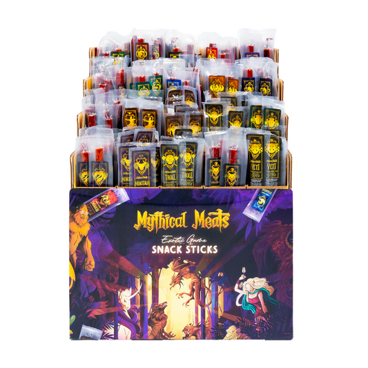 Mythical Meats® Retailer MEGA Starter Pack - 240 Sticks + One 20 Flavor Counter Display!-Mythical Meats Wholesale