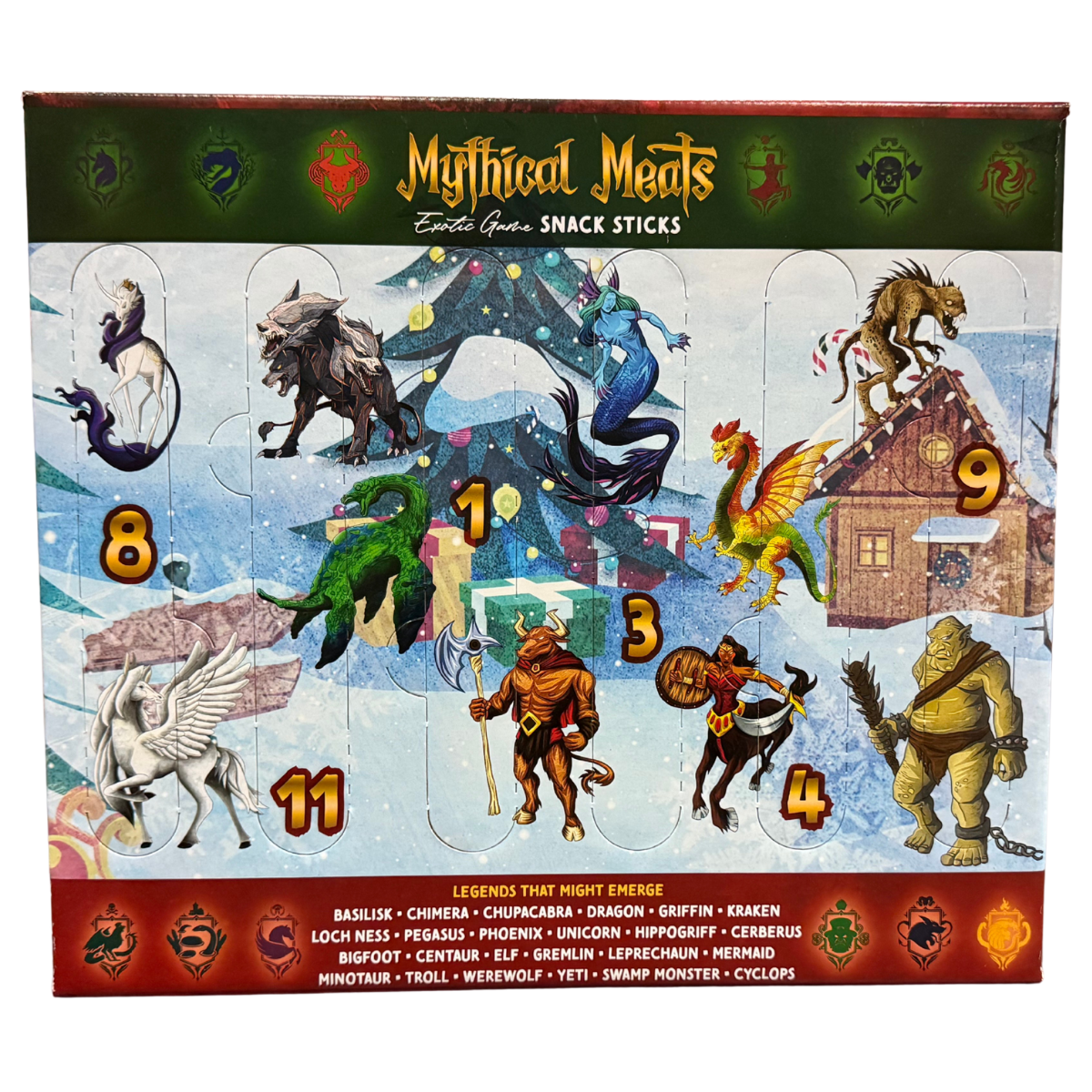 Mythical Meats Exotic Meat Stick Advent Calendar - 12 Sticks - Pack of 6