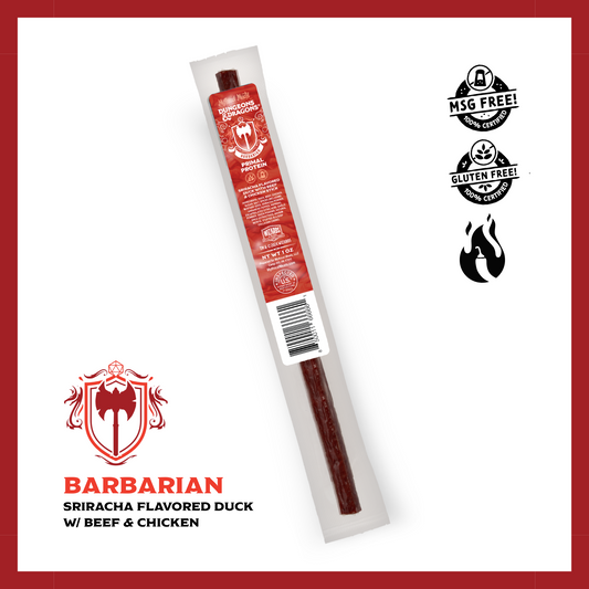 Barbarian — Sriracha Flavored Duck with Beef and Chicken Stick (12)
